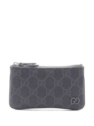 Pre-owned Gucci 2020s Gg Supreme Coin Purse In Gray