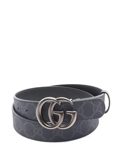 Pre-owned Gucci 2020s Gg Supreme Pattern Belt In Gray