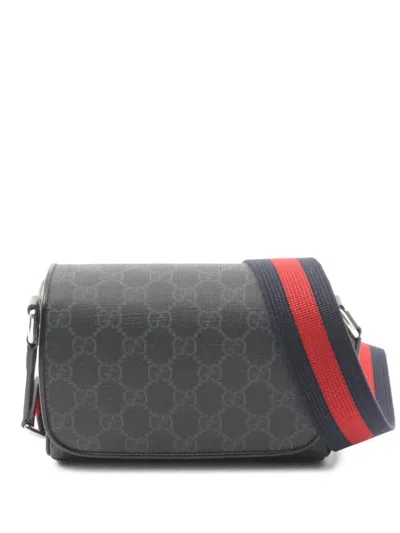 Pre-owned Gucci 2020s Gg Supreme Shoulder Bag In Black