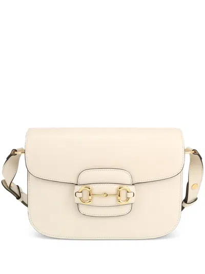 Pre-owned Gucci 2020s 1955 Horsebit Shoulder Bag In White