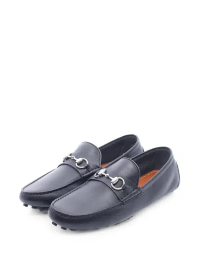 Pre-owned Gucci 2020s Horsebit Leather Loafers In Black