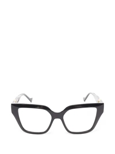 Pre-owned Gucci 2020s Interlocking G Cat-eye Glasses In Black