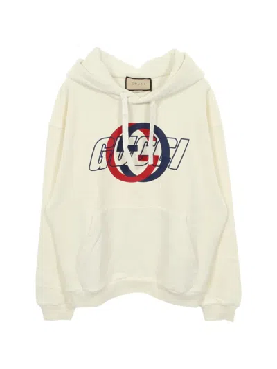 Pre-owned Gucci 2020s Interlocking G-logo Hoodie In Neutral