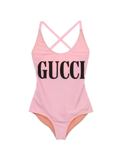 Pre-owned Gucci 2020s Logo Swimsuit In Pink