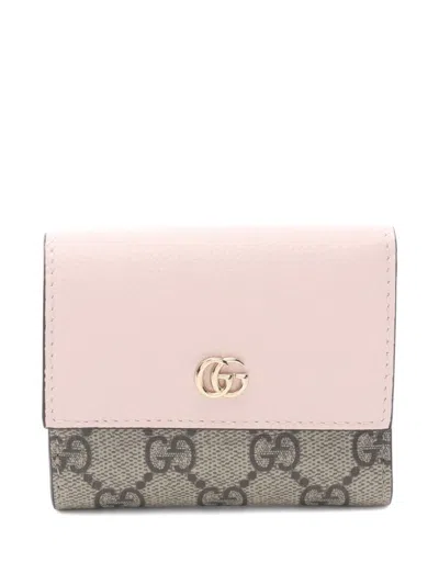 Pre-owned Gucci 2020s Logo-plaque Wallet In Pink