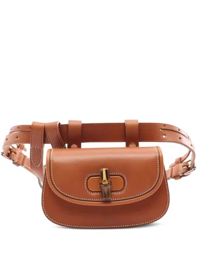 Pre-owned Gucci 2020s Mini Bamboo 1947 Belt Bag In Brown