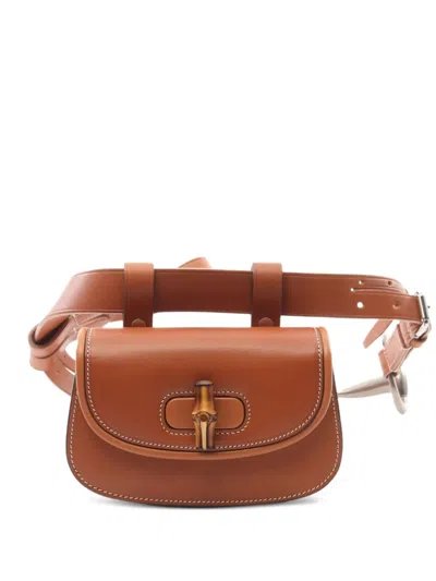 Pre-owned Gucci 2020s Mini Bamboo Handbag In Brown