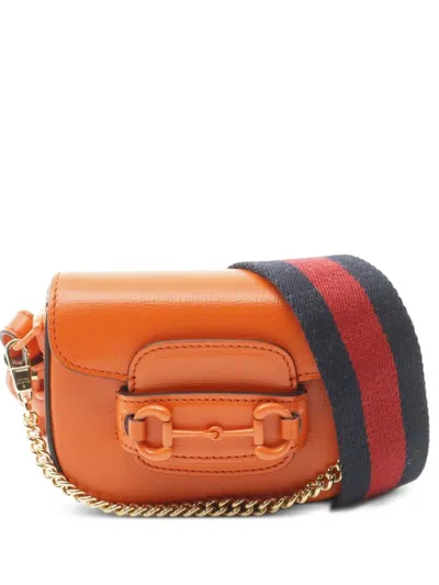 Pre-owned Gucci 2020s Mini Horsebit 1955 Handbag In Orange