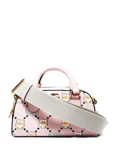Pre-owned Gucci 2020s Mini Kawaii Ophidia Logo Animal Tote Bag In Pink
