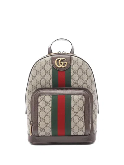 Pre-owned Gucci 2020s Ophidia Gg Supreme Backpack In Brown