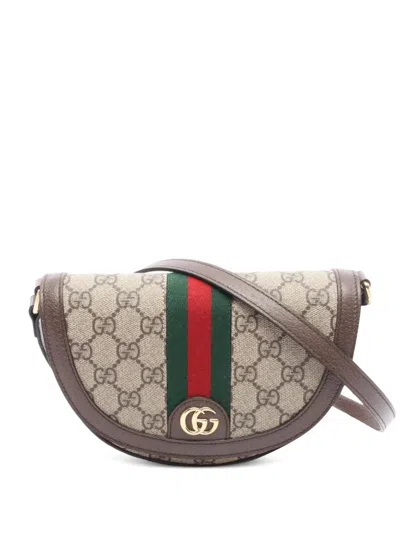 Pre-owned Gucci 2020s Ophidia Gg-supreme Canvas Cross Body Bag In Neutral