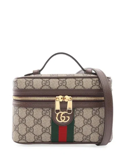 Pre-owned Gucci 2020s Ophidia Web Stripe Tote Bag In Neutrals