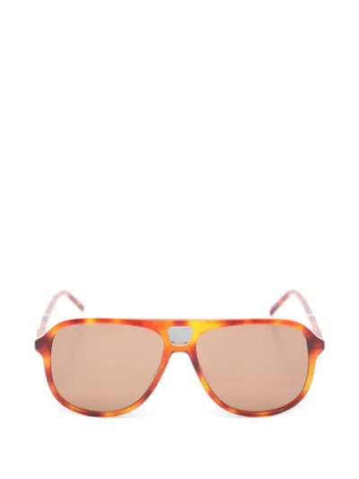 Pre-owned Gucci 2020s Pilot-frame Sunglasses In Brown
