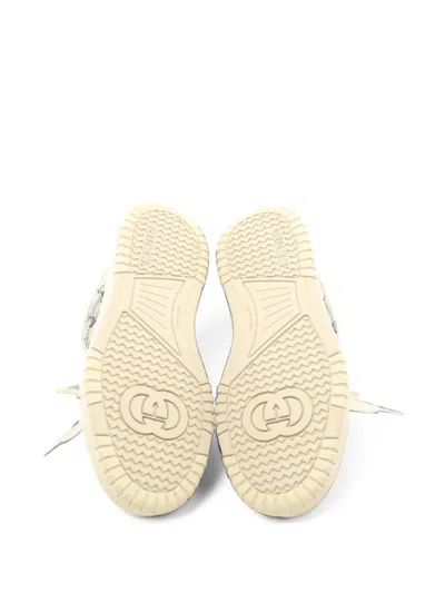 Pre-owned Gucci 2020s Re-web Lace-up Sneakers In Neutrals