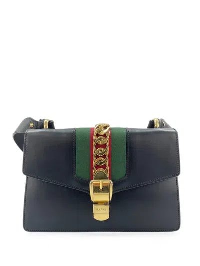 Pre-owned Gucci 2020s Sherry Line Shoulder Bag In Black