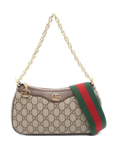 Pre-owned Gucci 2020s Small Gg Ophidia Tote Bag In Neutral