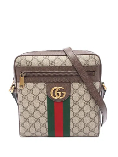 Pre-owned Gucci 2020s Small Ophidia Gg Messenger Bag In Neutral