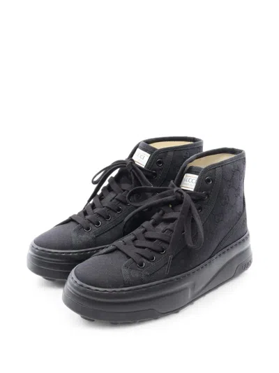 Pre-owned Gucci 2020s Tennis 1977 Gg Canvas Sneakers In Black