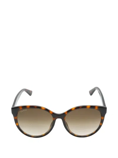 Pre-owned Gucci 2020s Tortoiseshell-pattern Sunglasses In Brown