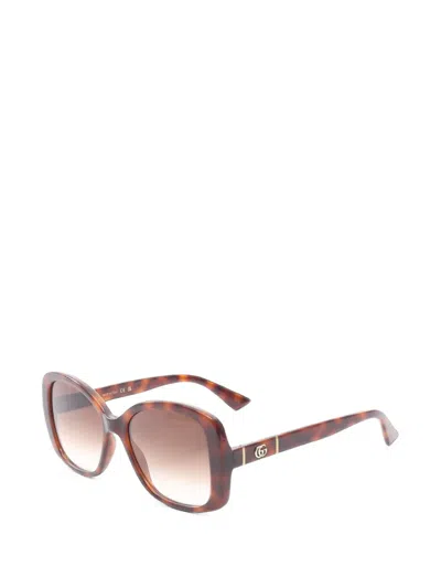 Pre-owned Gucci 2020s Tortoiseshell-effect Sunglasses In Brown