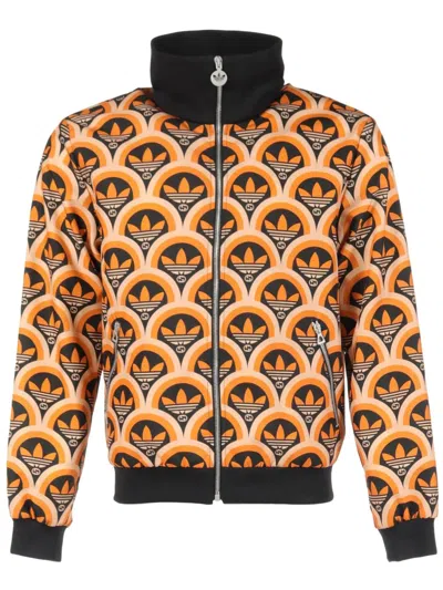 Pre-owned Gucci 2020s X Adidas Trefoil-print Jacket In Orange