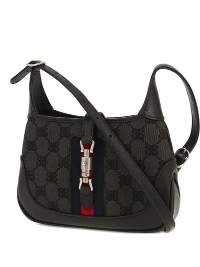 Pre-owned Gucci 2020s X Balenciaga Jackie Logo Shoulder Bag