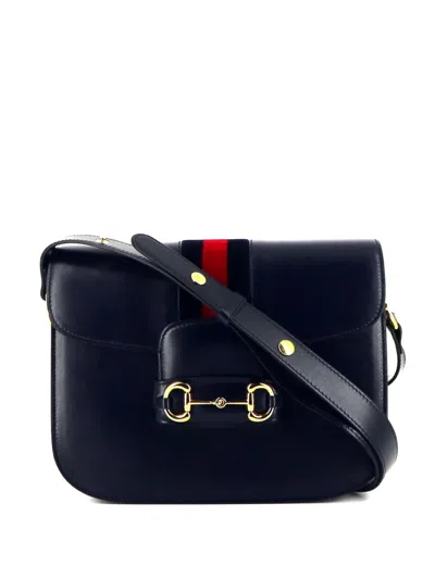 Pre-owned Gucci 2021 1955 Horsebit Cross Body Bag In Blue