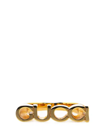 Pre-owned Gucci 2021-2025 Gold Plated  Letter Ring Costume Ring