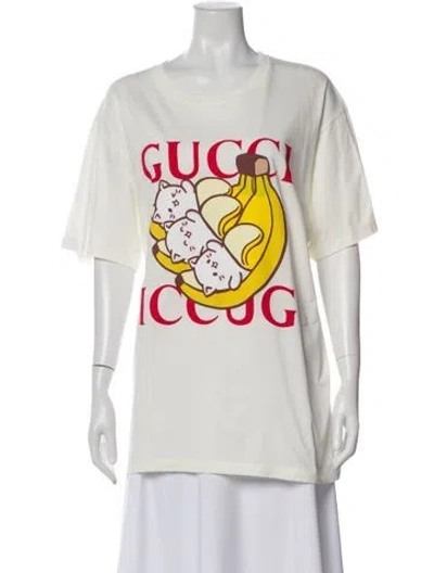 Pre-owned Gucci 2021 Bananya T-shirt In White