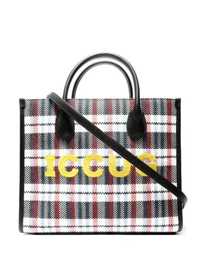 Pre-owned Gucci 2021 Embroidered Check Tote Bag In Black