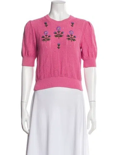 Pre-owned Gucci 2021 Floral Print Sweater In Pink