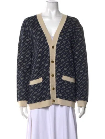 Pre-owned Gucci 2021 Graphic Print Sweater W/ Tags In Blue/neutrals