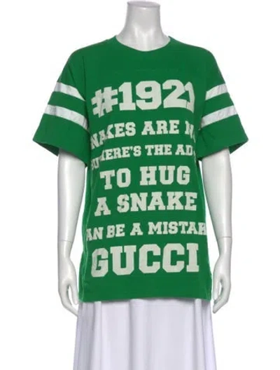 Pre-owned Gucci 2021 Graphic Print T-shirt In Green