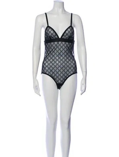 Pre-owned Gucci 2021 Lace Lounge Set In Black