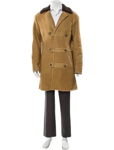 Pre-owned Gucci 2021 Lamb Fur Overcoat In Neutral