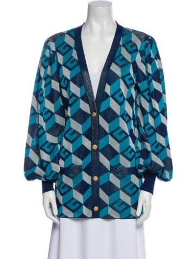 Pre-owned Gucci 2021 Printed Sweater In Blue/metallic