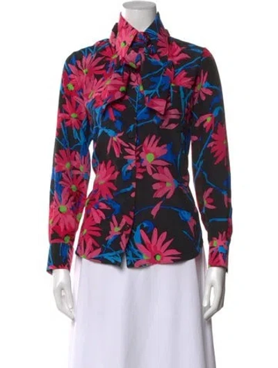 Pre-owned Gucci 2021 Silk Blouse In Blue