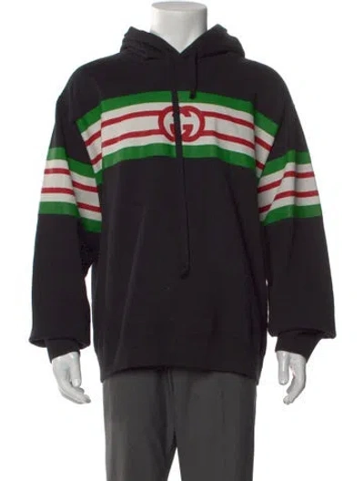 Pre-owned Gucci 2021 Web Accent Hoodie In Blue