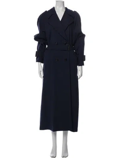 Pre-owned Gucci 2021 Wool Trench Coat W/ Tags In Blue