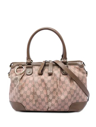 Pre-owned Gucci 2021-2026 Gg Canvas Sukey Satchel In Neutrals