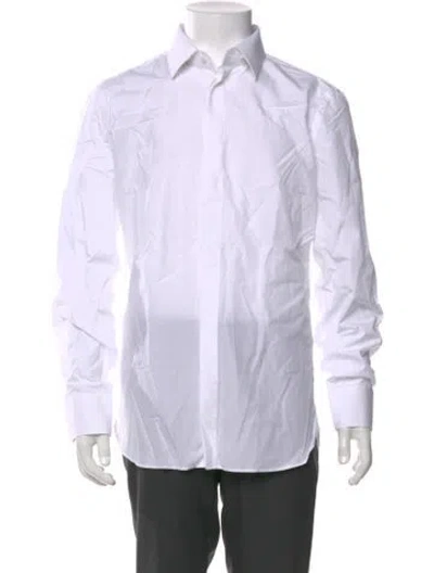 Pre-owned Gucci 2022 Double G Logo Tuxedo Shirt W/ Tags In White