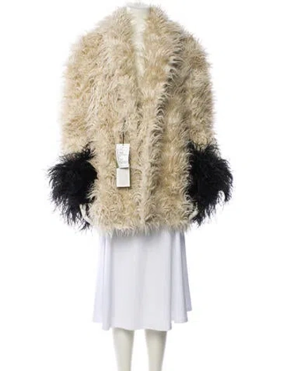 Pre-owned Gucci 2022 Faux Fur Down Coat In Neutral