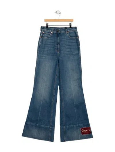 Pre-owned Gucci 2022 Flared Jeans W/ Tags In Blue