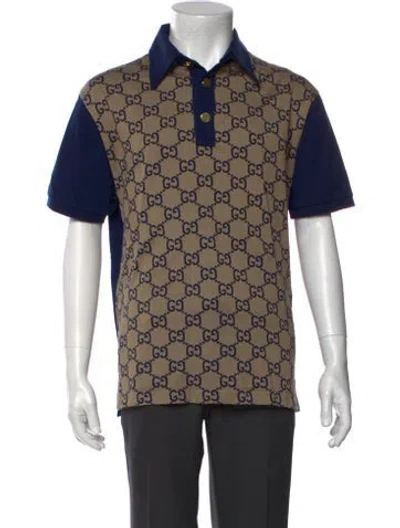 Pre-owned Gucci 2022 Gg Logo Polo Shirt In Neutral
