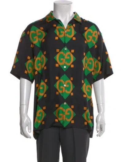 Pre-owned Gucci 2022 Gg Logo Shirt W/ Tags In Green