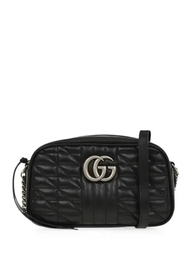 Pre-owned Gucci 2022 Gg Marmont Camera Bag In Black