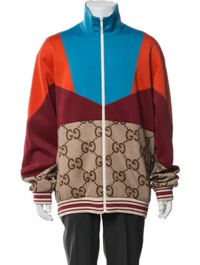 Pre-owned Gucci 2022 Graphic Print Bomber Jacket In Brown