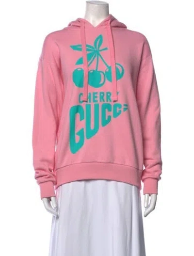 Pre-owned Gucci 2022 Graphic Print Hoodie In Pink