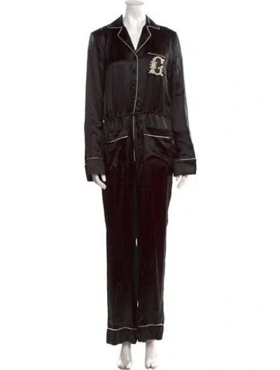 Pre-owned Gucci 2022 Graphic Print Jumpsuit In Black