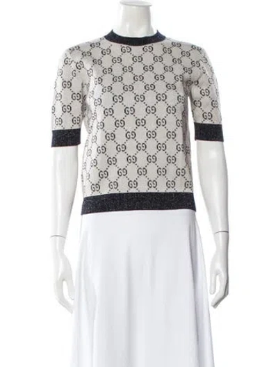 Pre-owned Gucci 2022 Graphic Print Sweater In Gray